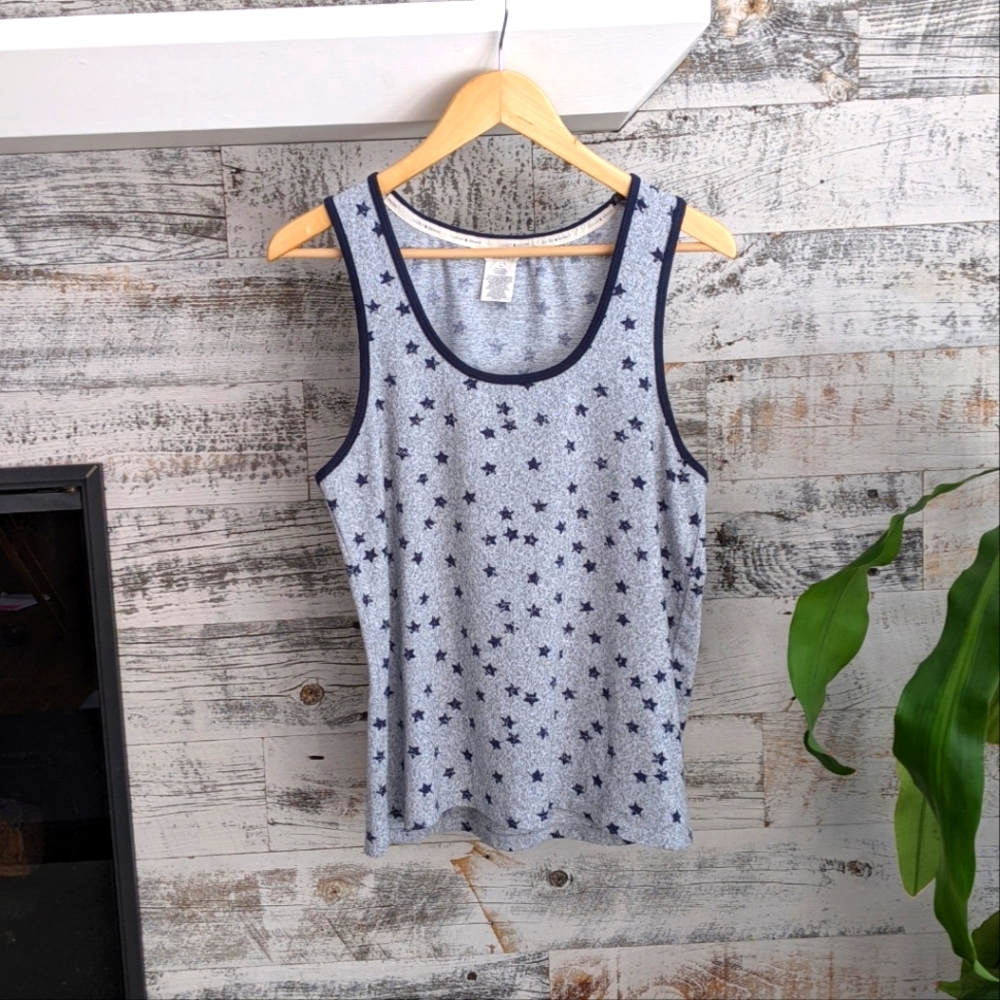 ⭐Lucky Brand⭐ Navy & Grey Stars Printed Sleeveless Tank Top Medium